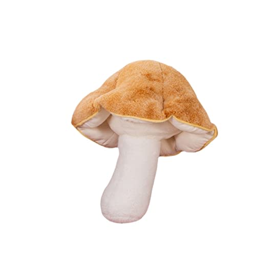 LICHENHAO Pillow Mushroom Pillow Floor Pillow Sofa Cushion Home Decoration Pillows Reading Pillow (Khaki, 32cm)