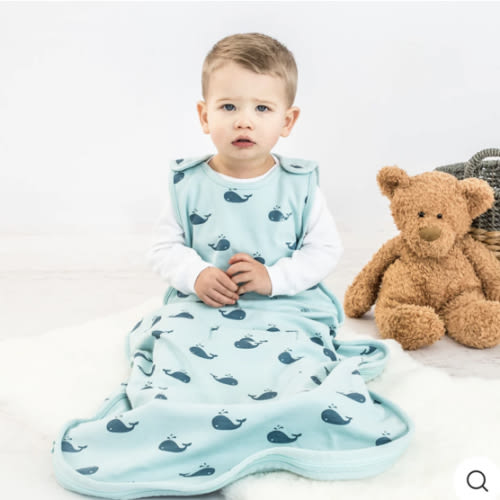 4 Season® Ultimate Baby Sleep Bag, Merino Wool & Organic Cotton, Whales