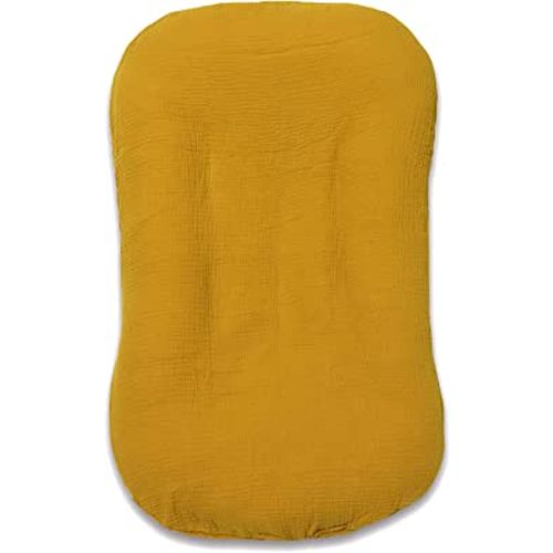 Hooyax Muslin Baby Lounger Cover Soft Organic Cotton Slipcover Fits Newborn Lounger for Baby Boys and Girls (Ginger)