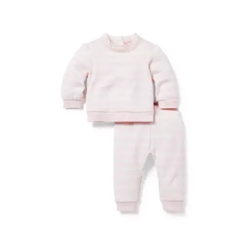 Baby Pearl Stripe Baby Striped French Terry Matching Set by Janie and Jack