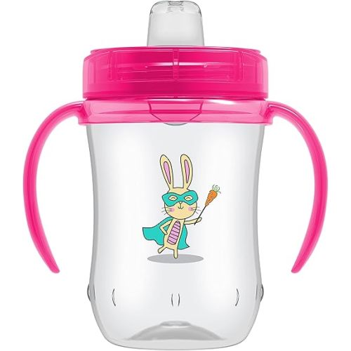 Dr. Brown's Milestones Soft Spout Sippy Cup with Handles - Pink - 9oz - 9m+