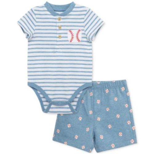 Baby Boys Cotton Baseball Bodysuit & Shorts, 2 Piece Set