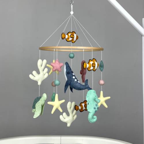 Ocean baby mobile neutral Sea creature mobile Under the sea mobile Nautical crib mobile Sea animals mobile