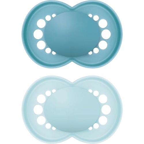 MAM Original Matte Baby Pacifier, Nipple Shape Helps Promote Healthy Oral Development, Sterilizer Case, 2 Pack, 6-16 Months, Boy,2 Count (Pack of 1)