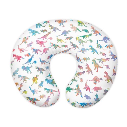 GIFTPUZZ Dinosaur Nursing Pillow Cover for Baby Boys, Breastfeeding Slipcover with Polyester Fabric, Machine Washable Nursing Pillowcase