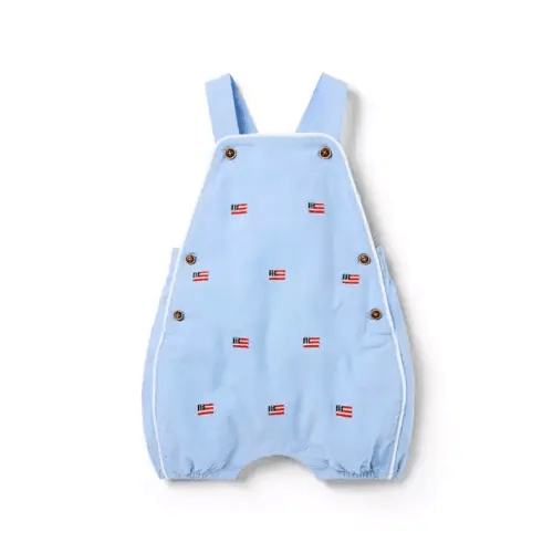 Newborn Ocean Air Flag Baby Embroidered Flag Overall by Janie and Jack