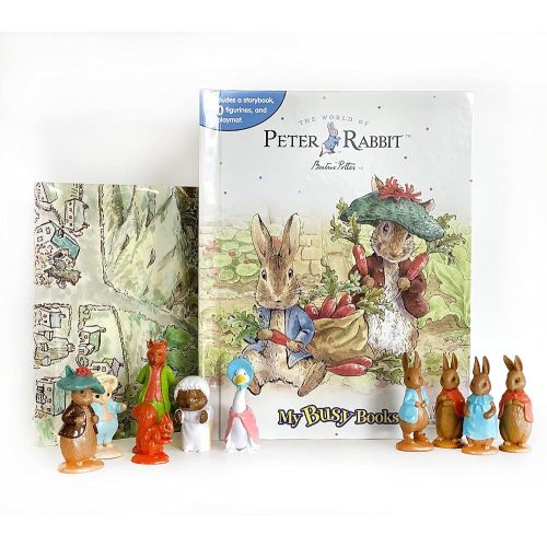 Peter Rabbit / The World of Beatrix Potter My Busy Books - Storybook, 10 figurines, playmat
