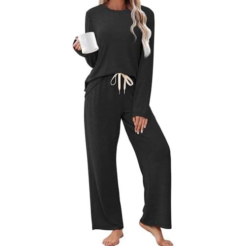 SAMPEEL Pajamas for Women Set Comfy Lounge Sets Two Piece Long Sleeve Cute Pjs Soft Sleepwear Winter Clothing