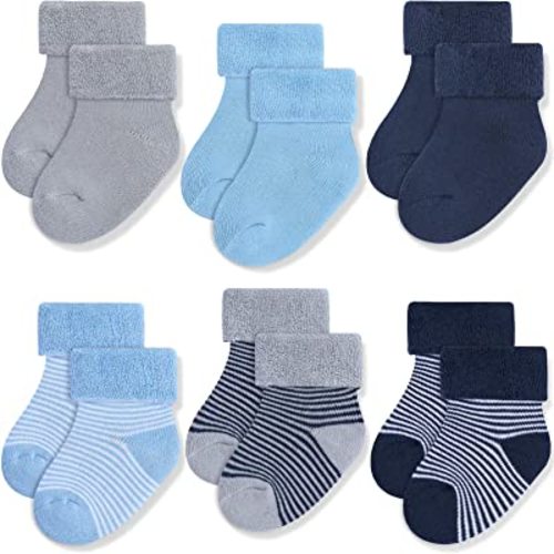 JAKIDAR 6 Pairs Baby Socks Thick Warm Socks for Infant Newborn Cotton Sock Shoes