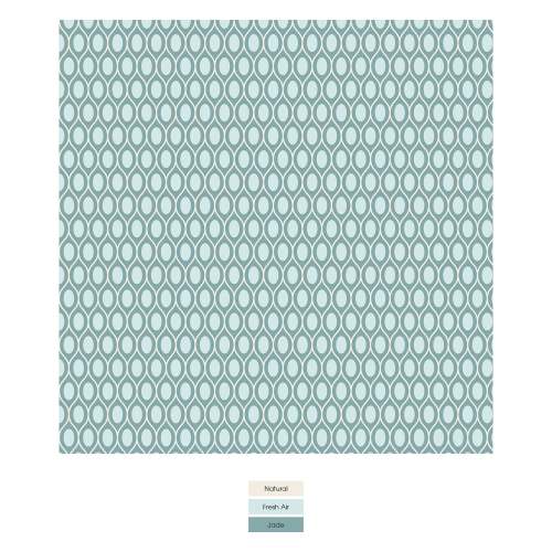 Print Footie with 2 Way Zipper in Jade Wavy Lattice