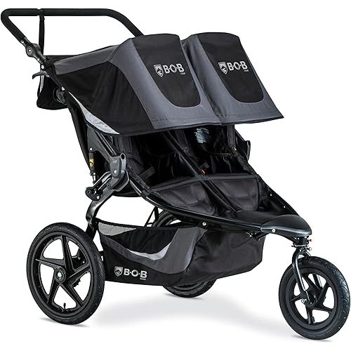 BOB Gear Revolution Flex 3.0 Duallie Double Jogging Stroller, Graphite Black