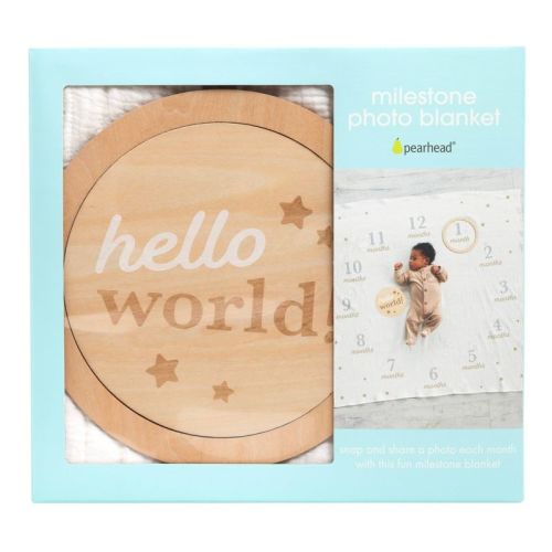 Pearhead Baby Milestone Blanket and Photo Prop Set - 2pk
