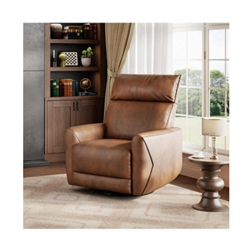 Power Recliner Chair,Swivel Rocker Chair for Adults,Upholstered Fabric Glider Recliner Nursery Chair with USB Ports