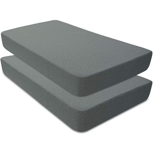 BlueSnail Waterproof Crib Fitted Sheets, Crib Mattress Protector for Standard Crib and Toddler Mattresses,28" x 52",up to 9" (2 Pack,Heather Gray)
