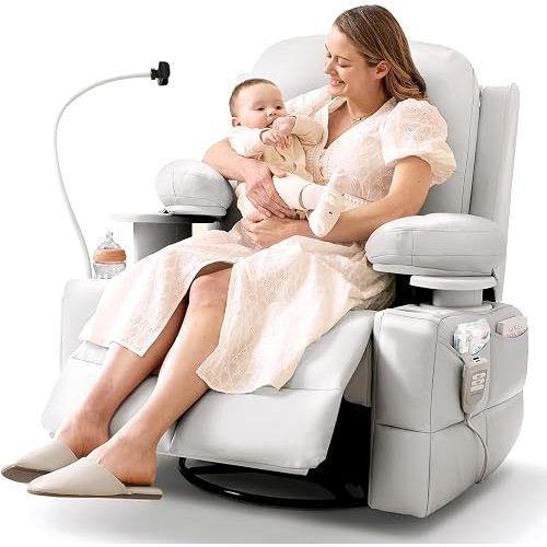 MAMAZING Lullapod Power Nursery Rocking Chair with HugAssist Armrest
