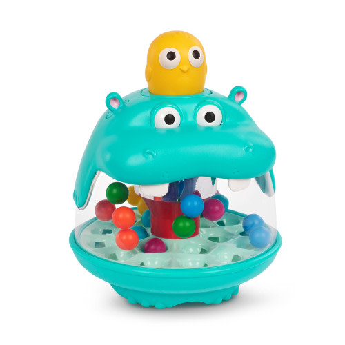 Battat Party Pop Hippo Ball Popping Toy with 18 Colorful Balls, Baby and Toddler Toys