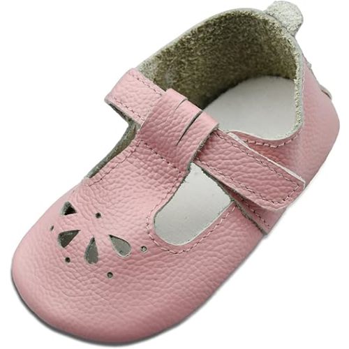 iEvolve Baby Leather First Walking Shoes - Soft Sole Crib Moccasins With Tassels