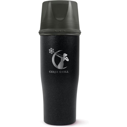 CERES CHILL Mini Breastmilk Chiller Demigoddess, Reusable Breastmilk Storage Container, Keeps Milk at Safe Temperatures for Up to 16 Hours,Bottle Cooler,Connects W/Most Major Pumps (Shimmering Black)