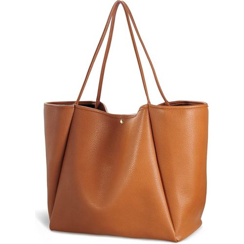 HOXIS Oversize Vegan Leather Tote Women Weekender Bag Shopper Handbag Travel Purse