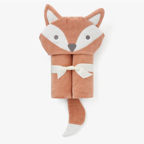 Rust Fox Hooded Baby Bath Wrap – Elegant Baby