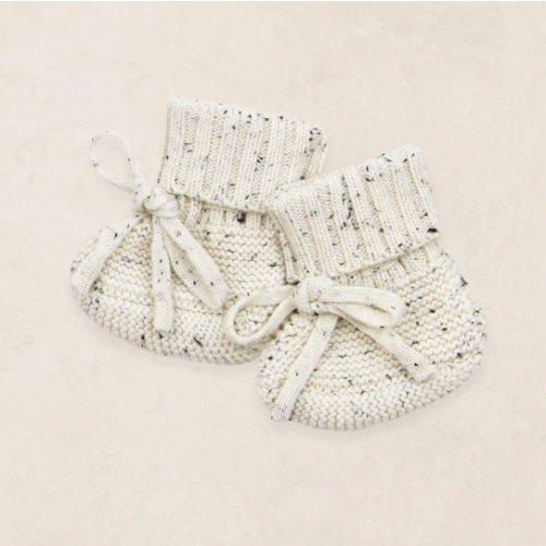 Knit Booties - Cream Speckle