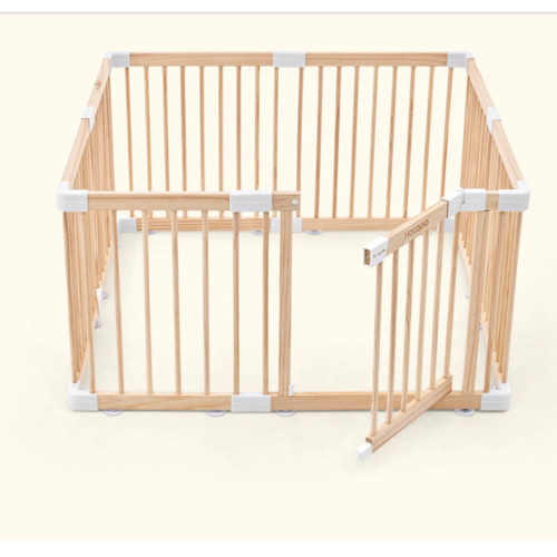 HARPPA Wooden Baby Gate Playpen | Non-Toxic Foldable DIY Adjustable Play Yard for Infants & Toddlers – Natural Finish Baby Fence for Small & Large Spaces