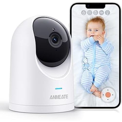 ANMEATE Baby Monitor -5MP Video Baby Monitor with Camera and Audio - Baby Monitor WiFi Smartphone with Night Vision, Video Recording, App Control, Motion Detection/Tracking, 2-Way Audio