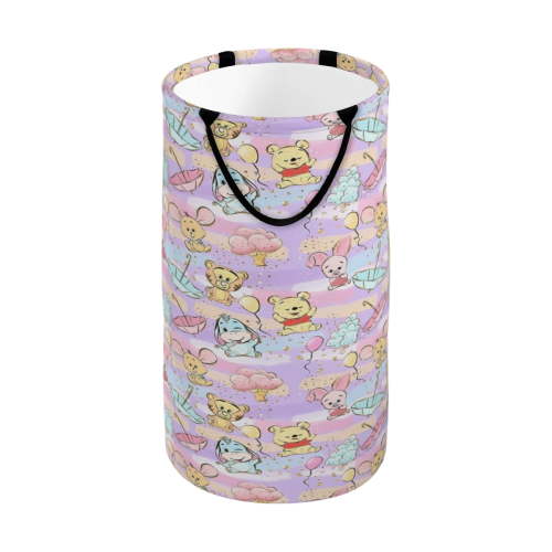 Pooh Bear Laundry Basket with Handle Cartoon Animal Laundry Basket Toy Storage Box Foldable Bucket Laundry Bucket Dirty Clothes Bag Suitable for Family Bathroom Bedroom Dormitory