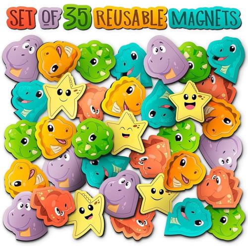 PUTSKA 35 Reusable Potty Training Reward Stickers – for Potty Chart Refills for Boys and Girls - Dino Stickers