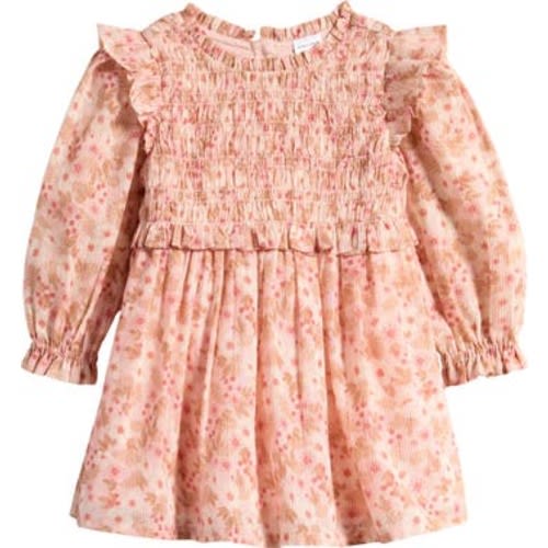 Long Sleeve Smocked Bodice Dress
