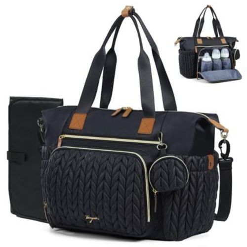 Narwey Diaper Bag Tote, Large Diaper Bags Waterproof, Hospital Bag for Labor Delivery, Baby Bag with Pacifier Case