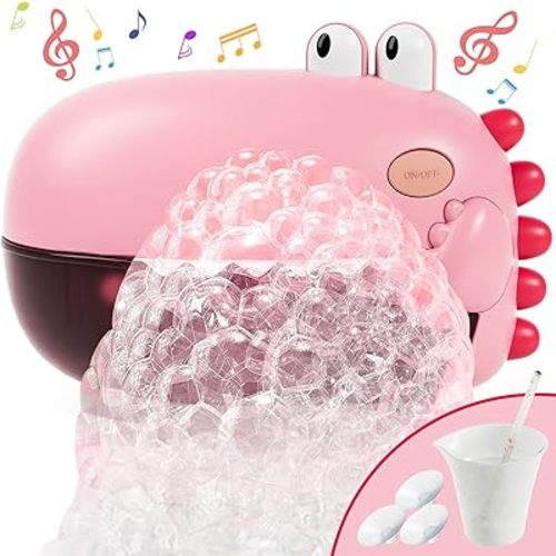 Lehoo Castle Bath Toys for Kids Ages 1-3, Bath Bubble Machine with 12 Songs, Automatic Dinosaur Bubble Maker for Bathtub, Dinosaur Toys for Kids 2-4, Toys for 1 2 3 Year Old Boys Girls