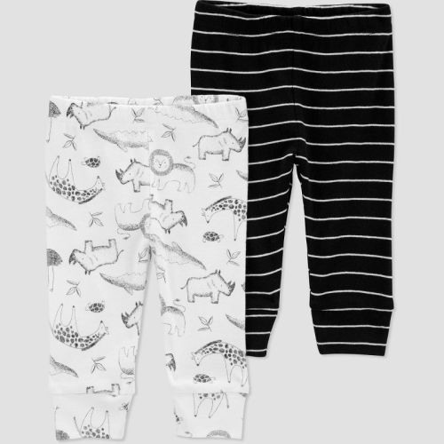 Carter's Just One You® Baby Boys' 2pk Safari Pants - Black/white 12m
