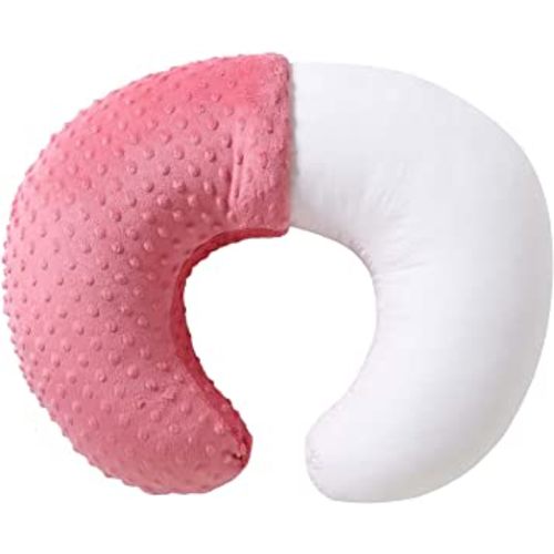 Nursing Pillow and Positioner, Breastfeeding, Bottle Feeding, Baby Sitting Support with Removable Ultra Soft Cover, Tummy Time Support for Baby Boys and Girls (StrawberryRed)