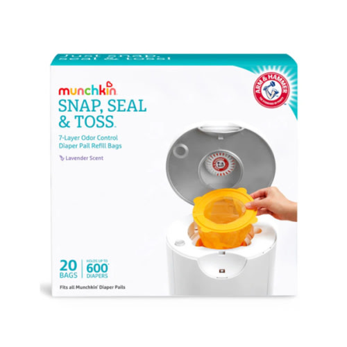Munchkin | Arm & Hammer Snap, Seal & Toss Diaper Pail Bag Refills | 20pk