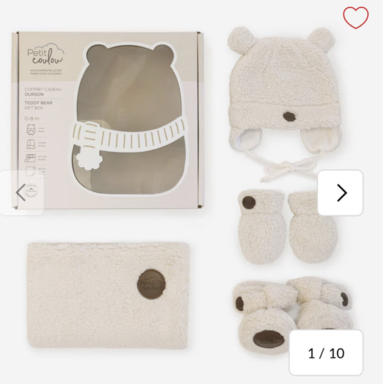 Coffret cadeau Ourson Sherpa pour bébé (4 accessoires)