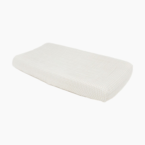 Little Unicorn Cotton Muslin Changing Pad Cover - Tan Gingham