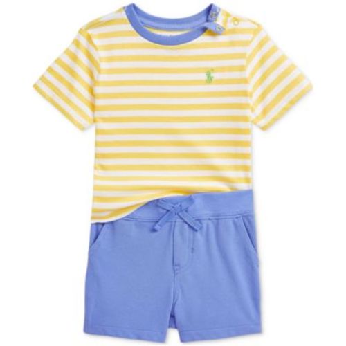Baby Boys Striped Tee & Mesh Short Set