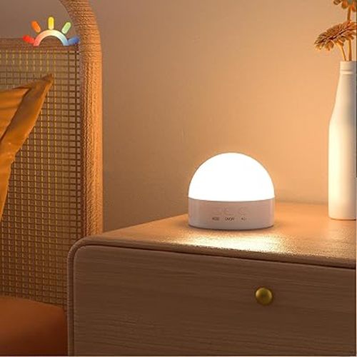 Kintion Night Light, Portable LED Night Light, Dimmable 6 Color Lighting Nursery Night Lamp (with RGB Mode), Soft Eye Caring Night Light for Sleep Aid (White, 1 PCS)