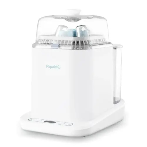 Papablic Bottle Washer Pro, Baby Bottle Washer & Sterilizer & Dryer, 4-in-1 Bottle Washer Sanitizer for Bottles, Pump Parts, & Baby Essentials - Quick & Clean with 60 Detergent Tablets, White