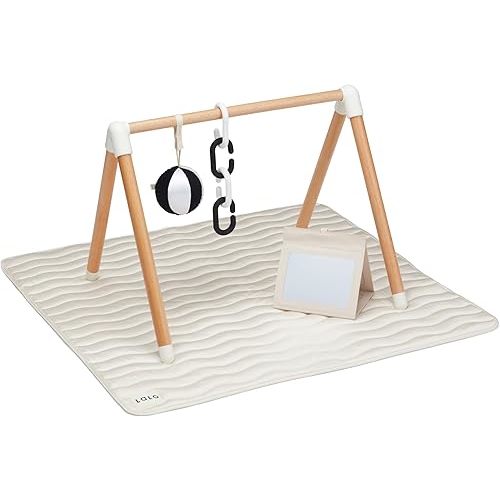 Lalo Baby Gym & Playmat for Babies and Toddlers - Eco-Friendly Oatmeal Playmat - Baby Gym & Accessories is Easy to Assemble & Clean - Go from Tummy Time to Story Time