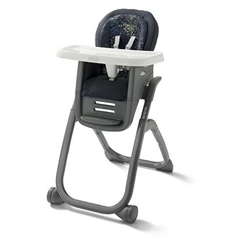 Graco DuoDiner DLX Highchair, 6 Stages of Use – Infant to Baby High Chair, Infant to Toddler Booster Seat, Youth Stool, 5 Adjustable Height Positions, Splatter Art
