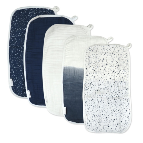 5-Pack Organic Cotton Multi-layer Woven Burp Cloths | Honest Baby Clothing