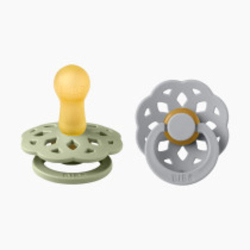 BIBS Boheme Natural Rubber Pacifier (2 Pack) - Sage / Cloud, Size 1