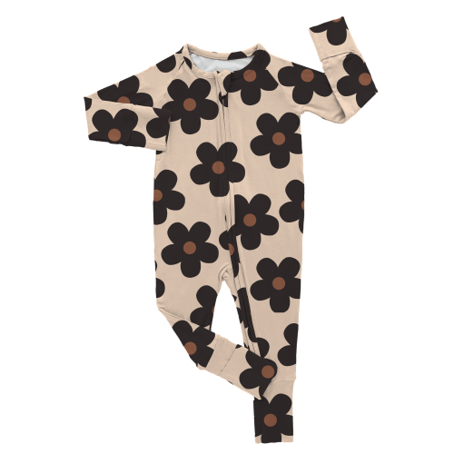 Fall Neutral Daisy | Bamboo Romper