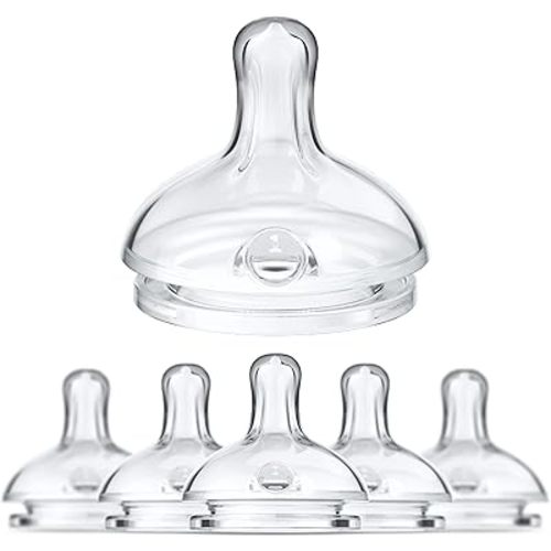 Smilo Anti-Colic Bottle Nipple, Slow Flow 2M+, Stage 1 Suitable from 2 to 5 Months, Smooth Flow Anti-Colic (Pack of 6)