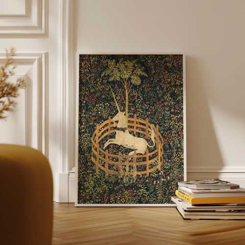 The unicorn in captivity print, the Unicorn Tapestries poster, 1495 to 1505, Ship from UK/US/Europe/Australia, framed or unframed