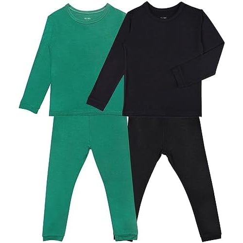 GUISBY Rayon made from Bamboo Pajamas Sets, Kids Toddler Boys Girls Daily Snug Fit Sleepwear Set