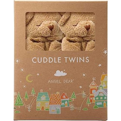 Angel Dear Cuddle Twins Blankie, Brown Bear