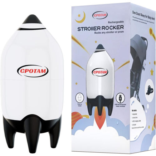 Rocker Rechargeable, Vibrating Baby Stroller Rocker, Portable Baby Sleep Soother Aid Rocks Any Stroller, Buggy and Small Crib, Adjustable Speed, Fits All Pushchairs, Prams, Stroller